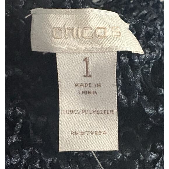 Chico’s Macrame Pullover Sweater Midnight Blue Size 1 (Medium) NWT - Picture 5 of 5
